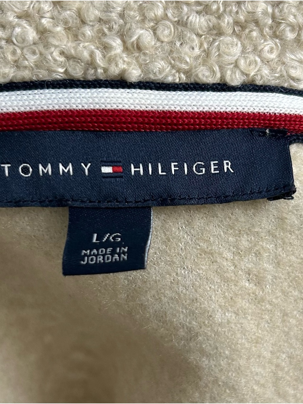 Tommy Hilfiger Beige Sherpa Button-Front Jacket Size Large - Picture 6 of 7